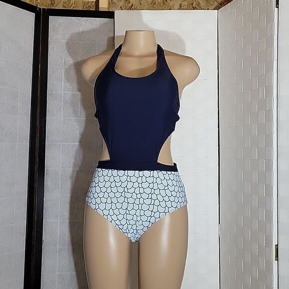 GABI NAVY SCALE PRINT ONE-PIECE SWIMSUIT - Picture 8 of 15